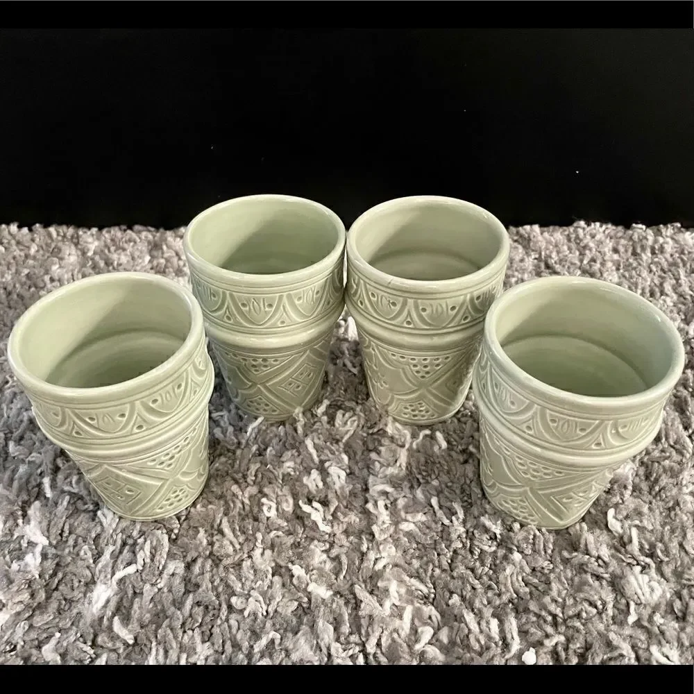 NIB Anthropologie Moroccan Engraved Beldi Cup Set